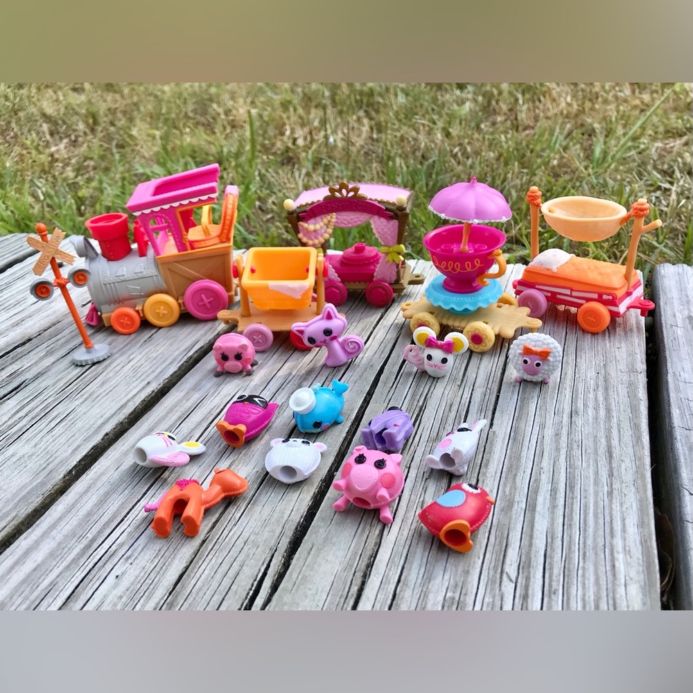 LALALOOPSY Silly Train Extra Carts & Animals Ride For Doll Works Great Pig Sheep